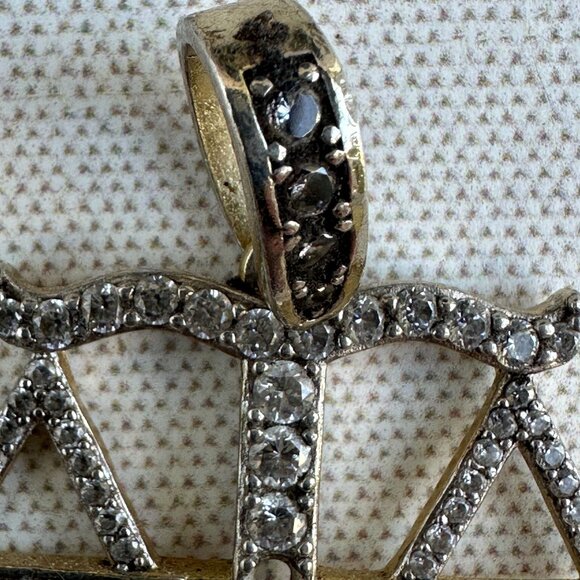 Sterling Silver Scales of Justice Pendant with Cubic Zirconia By Brumar 925 - Picture 8 of 8